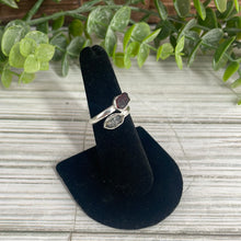 Load image into Gallery viewer, Garnet &amp; Herkimer Diamond Size 7 Sterling Silver Ring