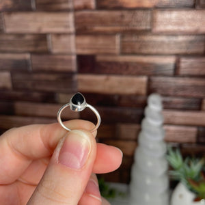 Black Onyx Size 6 Sterling Silver Ring