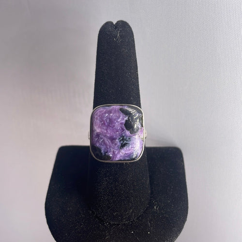 Charoite Size 9 Sterling Silver Ring
