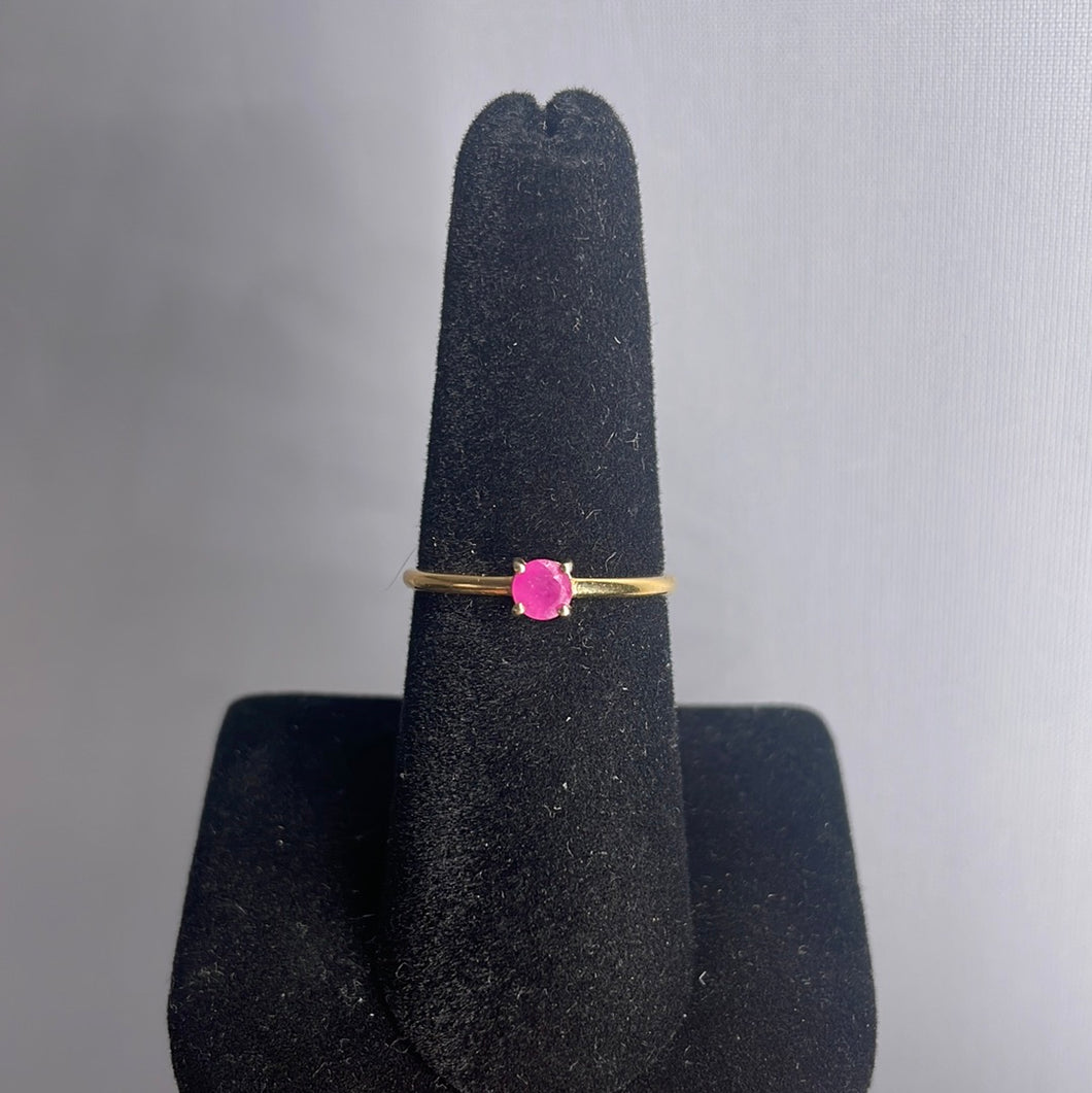 Ruby Size 7 14k Gold Plated Ring