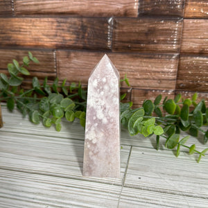 Pink Amethyst Flower Agate Obelisk