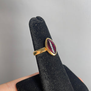 Garnet Size 6 14k Gold Plated Ring