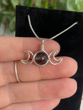 Load image into Gallery viewer, Smoky Quartz Triple Moon Wire-Wrapped Pendant