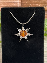 Load image into Gallery viewer, Carnelian Star/Snowflake Wire-Wrapped Pendant