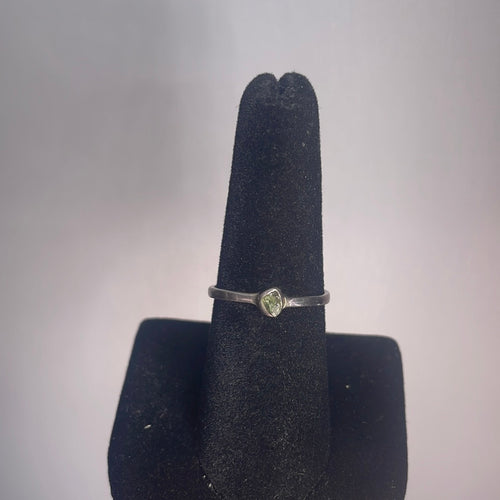 Moldavite Size 8 Sterling Silver Ring