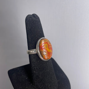 Seam Agate Size 7 Sterling Silver Ring