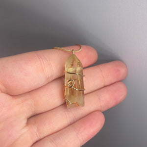 Citrine Wire-Wrapped Pendant