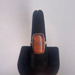 Red Tiger Eye Size 9 Sterling Silver Ring