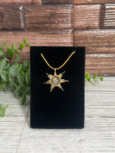 Load image into Gallery viewer, Labradorite Gold Star/Snowflake Wire-Wrapped Pendant