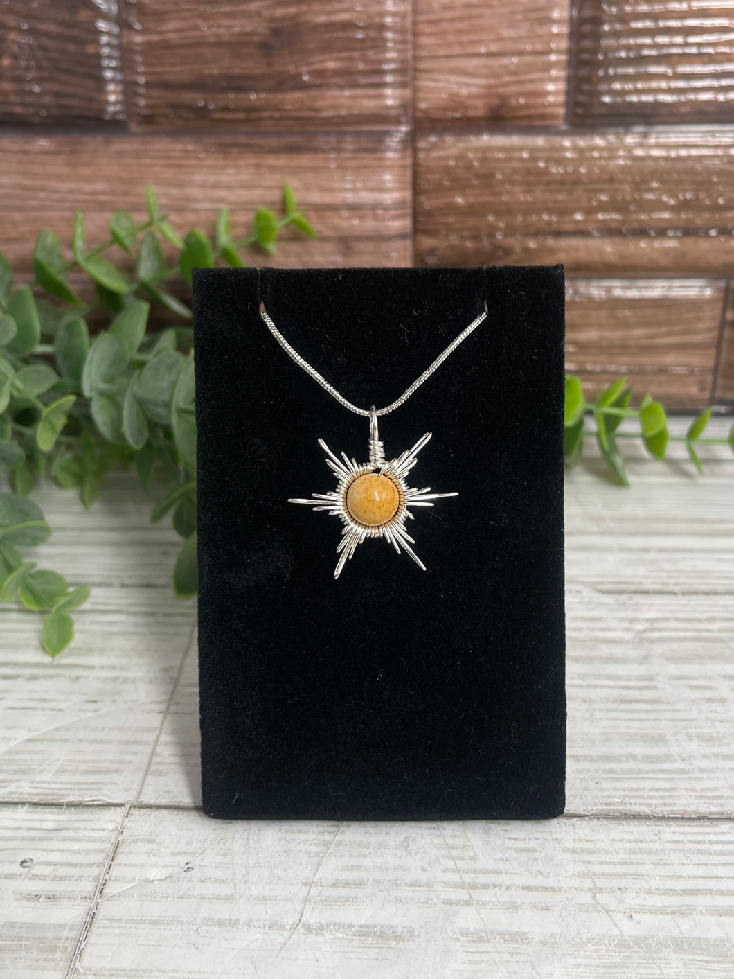Mookaite Sun/Star Wire-Wrapped Pendant