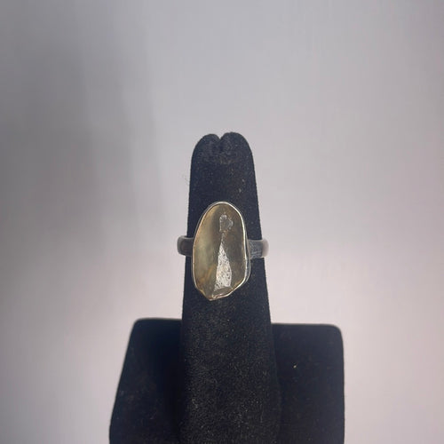 Desert Libyan Glass Size 5 Sterling Silver Ring