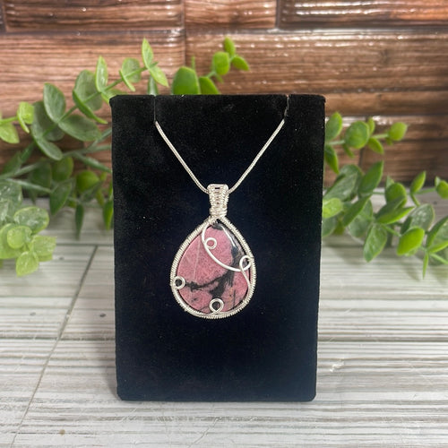 Rhodonite Wire-Wrapped Pendant