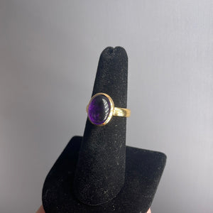 Amethyst Size 7 14k Gold Plated Ring
