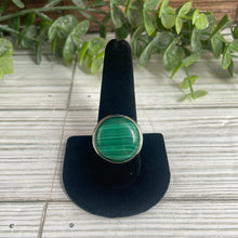 Load image into Gallery viewer, Malachite Size 10 Sterling Silver Ring