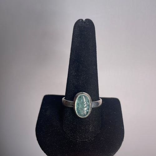Aqua Kyanite Size 12 Sterling Silver Ring