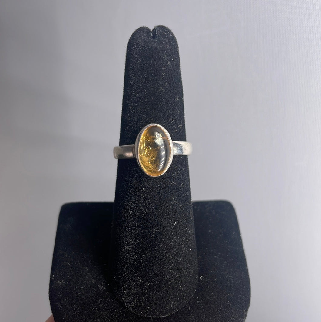 Citrine Size 7 Sterling Silver Ring