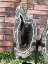 Load image into Gallery viewer, Grey Amethyst Butterfly Wings on Stand