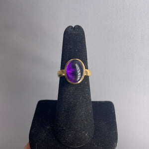 Amethyst Size 7 14k Gold Plated Ring