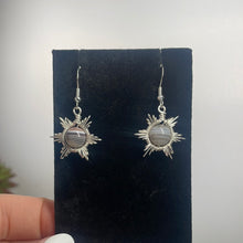 Load image into Gallery viewer, Botswana Agate Star/Snowflake Wire-Wrapped Earrings