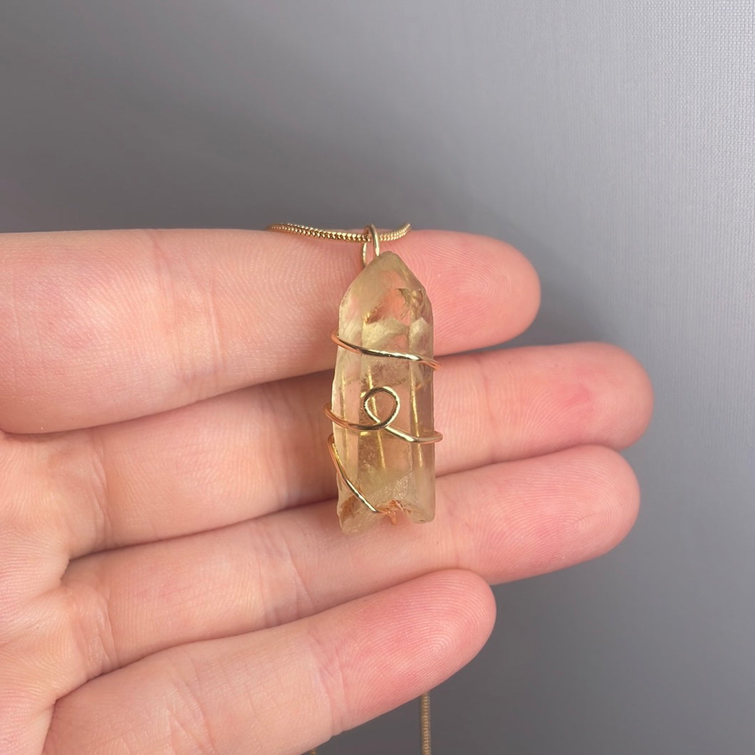 Citrine Wire-Wrapped Pendant