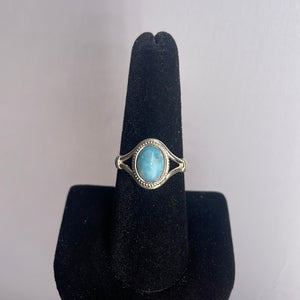 Larimar Size 8 Sterling Silver Ring