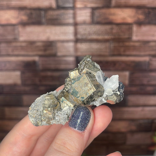 Pyrite With Quartz Cluster