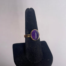 Load image into Gallery viewer, Amethyst Size 8 14k Gold Plated Ring