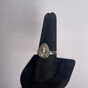 Pyrite Size 9 Sterling Silver Ring