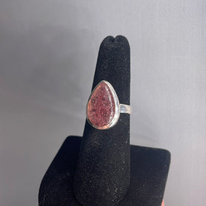 Strawberry Quartz Size 7 Sterling Silver Ring