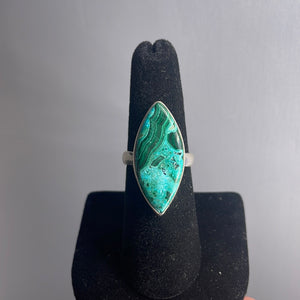 Malachite/Chrysocolla Size 7 Sterling Silver Ring