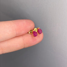 Load image into Gallery viewer, Ruby 14k Gold Plated Stud Earrings