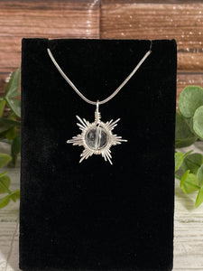Clear Quartz Snowflake/Star Wire-Wrapped Pendant