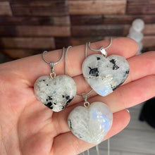 Load image into Gallery viewer, Rainbow Moonstone Heart Necklace