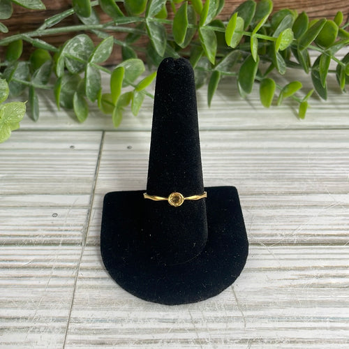 Citrine Size 10 14k Gold Plated Ring