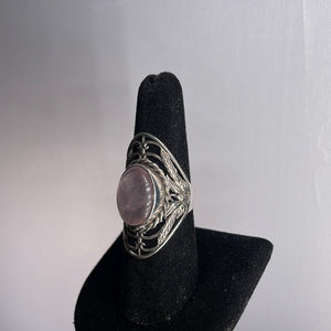 Rose Quartz Size 8 Sterling Silver Ring