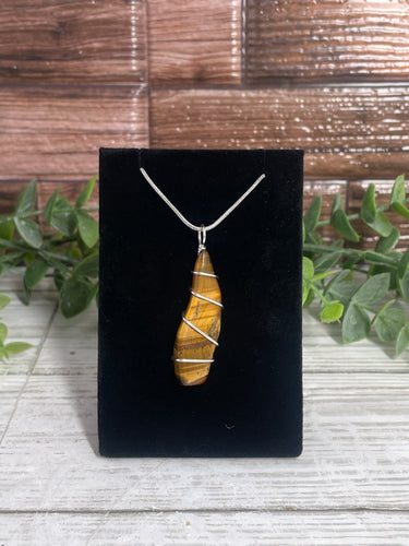 Tiger Eye Wire-Wrapped Pendant