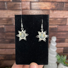 Load image into Gallery viewer, Yellow Flash Labradorite Sun Wire-Wrapped Earrings