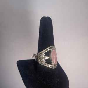 Rose Quartz Size 10 Sterling Silver Ring