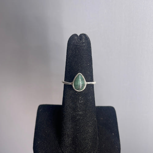 Emerald Size 6 Sterling Silver Ring