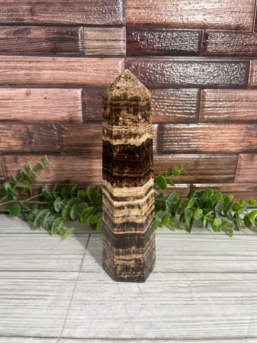 Chocolate Calcite Tower Large
