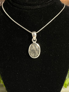 Tourmaline In Quartz Sterling Silver Pendant