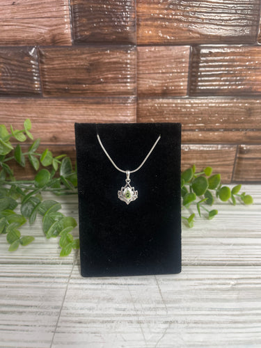 Peridot Lotus Sterling Silver Pendant