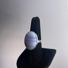 Load image into Gallery viewer, Blue Lace Agate Size 8 Sterling Silver Ring