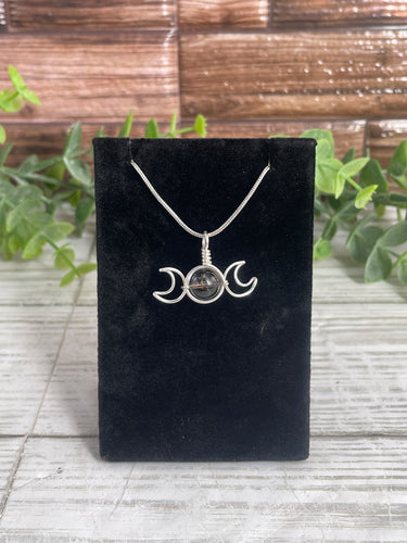 Smoky Quartz Triple Moon Wire-Wrapped Pendant