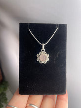 Load image into Gallery viewer, Rose Quartz Sterling Silver Flower Pendant