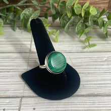 Load image into Gallery viewer, Malachite Size 10 Sterling Silver Ring