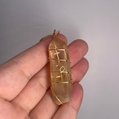 Citrine Wire-Wrapped Pendant