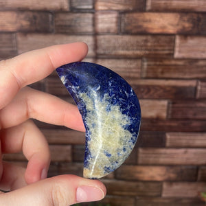 Sodalite Moon Carving