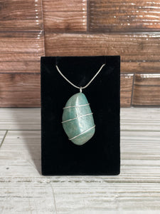 Amazonite Wire-Wrapped Pendant
