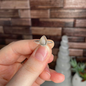 Gray Moonstone Size 6 Sterling Silver Ring